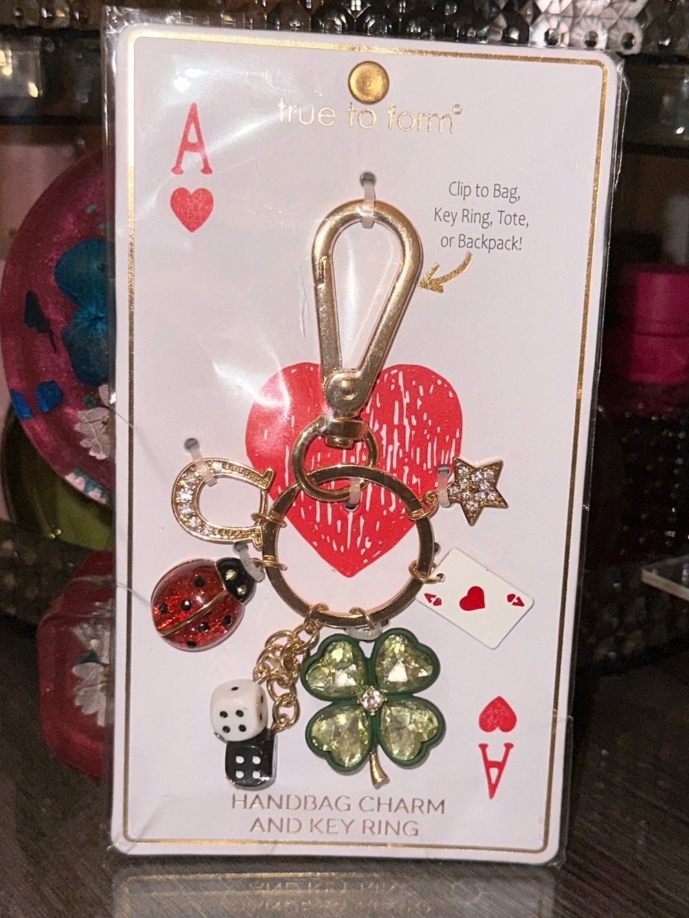 True To Form Gold-Tone Handbag Charm And Key Ring